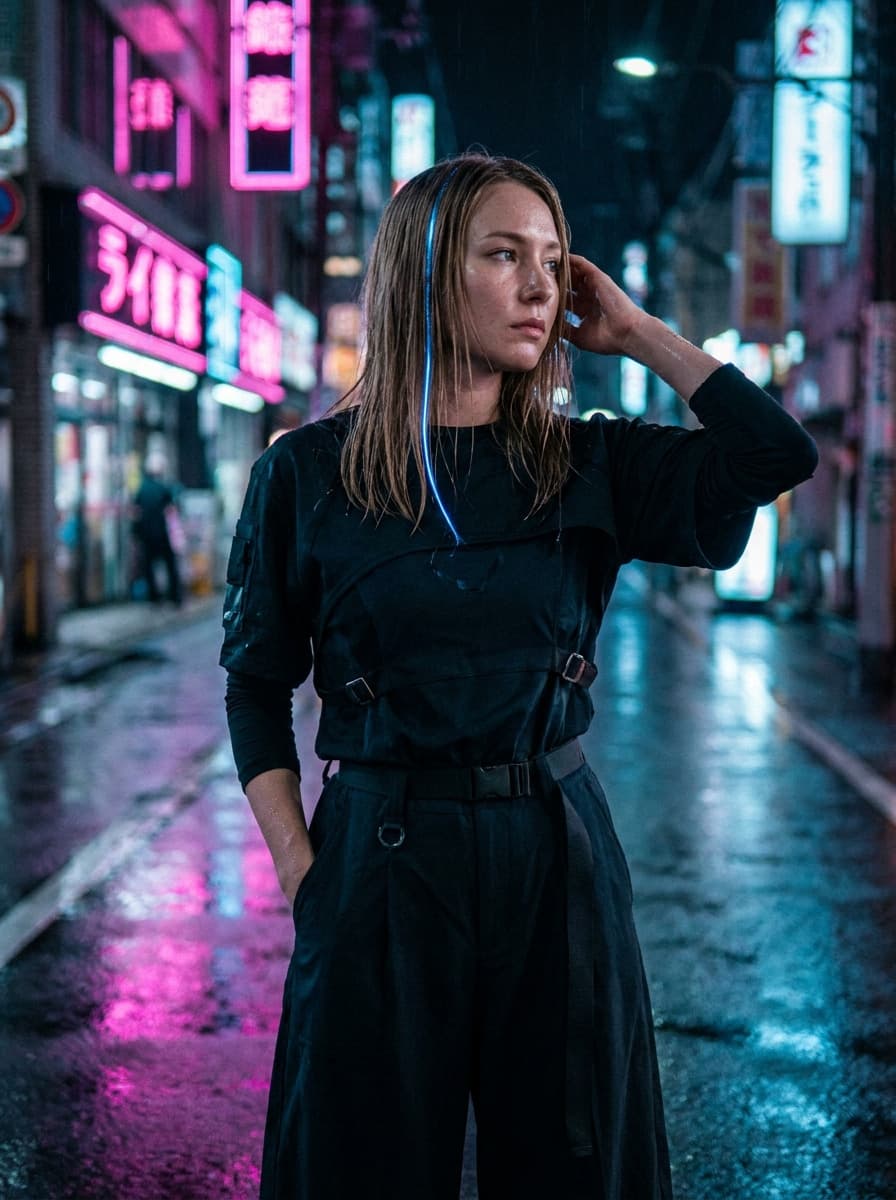 В стиле киберпанк — пример ИИ-фотосессии